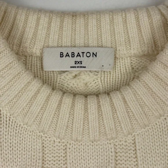 ARITZIA Babaton Cable Knit Glory Wool Cropped Sweater in Heather Birch
2XS EUC - Picture 2 of 12